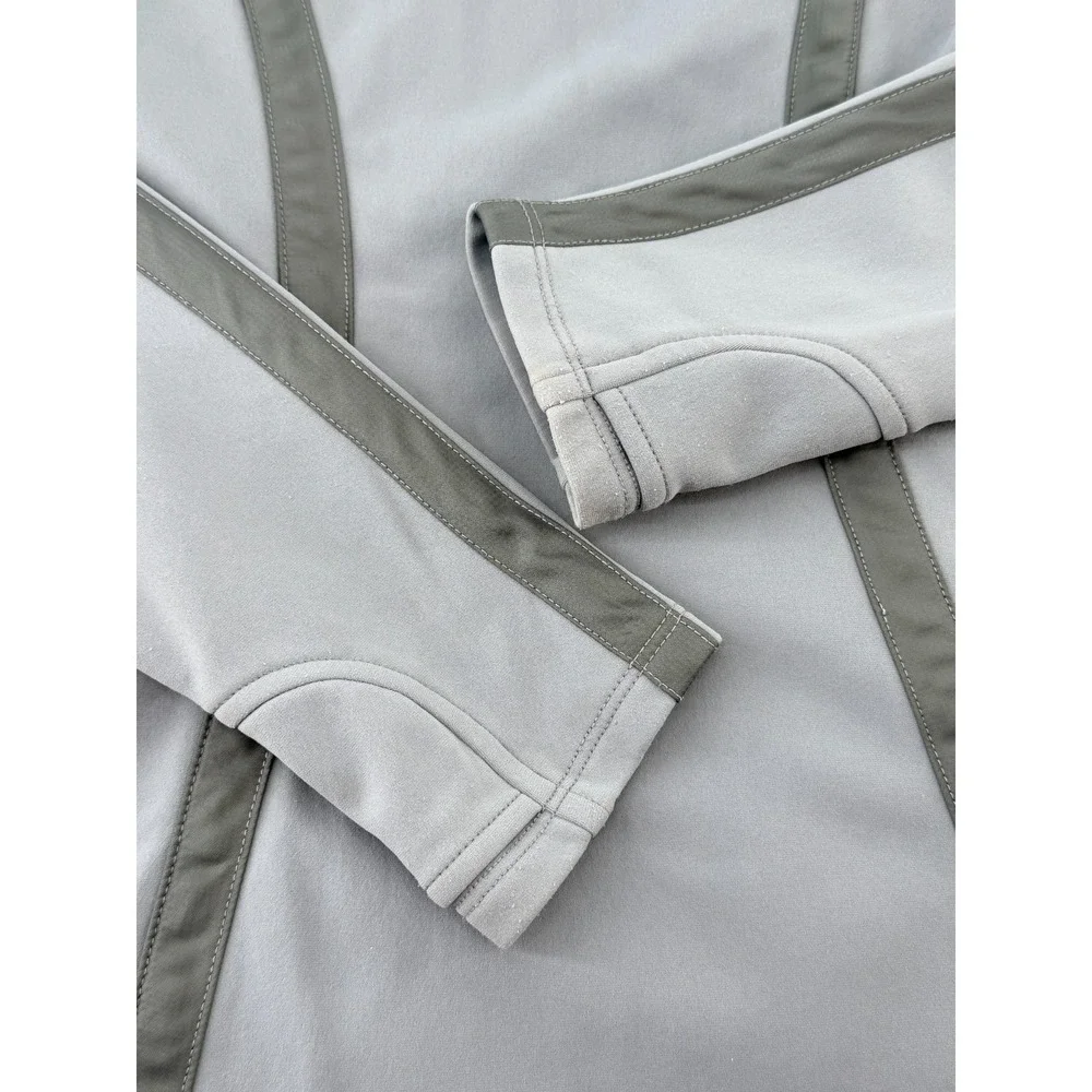 Athleta Womens Small Gray Hooded Jacket Full Zip‎ Athletic Running Yoga Stretch
